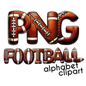 Fuente de fútbol PNG, fuente de letra Doodle, letras 3D, alfabeto PNG, descarga digital, clipart de fútbol, PNG de sublimación, números deportivos