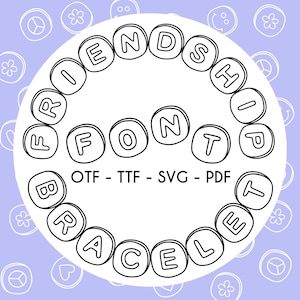 Fuente Friendship Bracelet: fuente Era, fuente Beaded Round, fuente Concert, arte original lindo TTF OTF, fuente Cricut, fuentes Procreate para Cricut