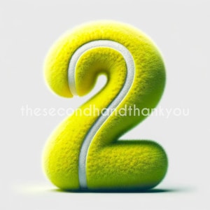 Tennis PNG, Tennis Ball Doodle Letters, Doodle Font, 3D Letters, Alphabet PNG, Digital Download, Tennis Clipart, 3D Alphabet, Sports Numbers