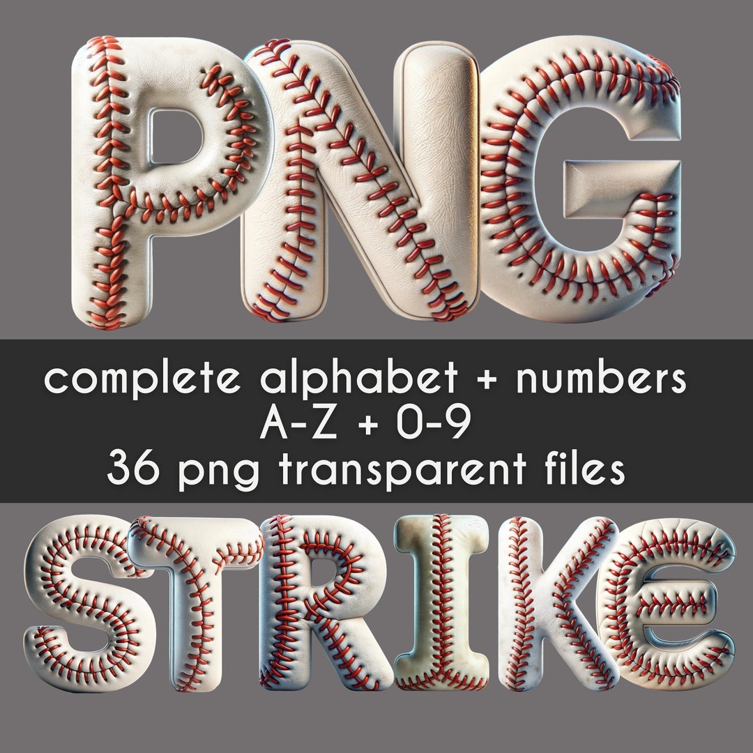 Baseball PNG, Doodle Letters, Doodle Font, 3D Letters, Alphabet PNG ...