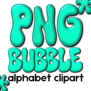 Groovy Text Bubble Letters, Retro Font Alphabet, Wavy Doodle Letters, PNG Clipart Letters and Numbers, Retro Alpha Clips Sublimation Designs