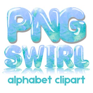 Imágenes prediseñadas de letras de burbujas de acuarela / Alfabeto PNG Descargar / Letras Doodle / Fuente Doodle / Imágenes prediseñadas Y2K / Pegatinas digitales / Estética personalizada