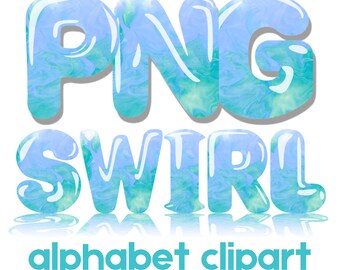 Clipart aquarel luchtbelletters | Alfabet png-download | Krabbelbrieven | Doodle-lettertype | Y2K-clipart | Digitale stickers | Esthetiek op maat