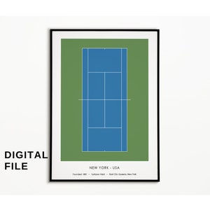 US Open Tennis Poster, Grand Slam Tennis Poster, US Open Digital Print Poster, Minimalist Tennis Art Poster, 30x40 40x50 50x70