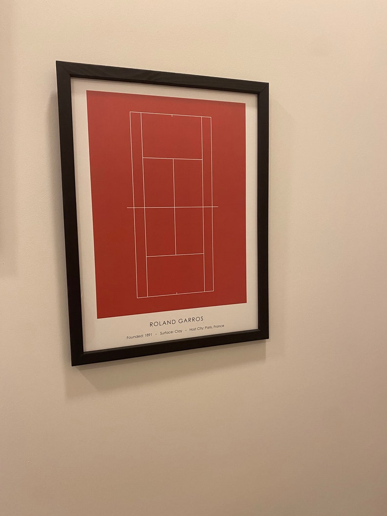 Affiche Offset Sean Scully Roland Garros - Art Abstrait Tennis - Originale 1990