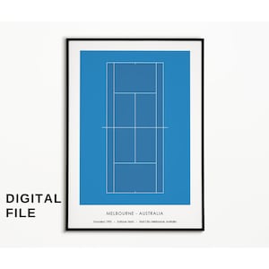 Australia Open Tennis Poster, Grand Slam Tennis Poster, Tennis Poster, Digital Tennis Poster, Minimalist Tennis Poster 30x40 40x50 50x70