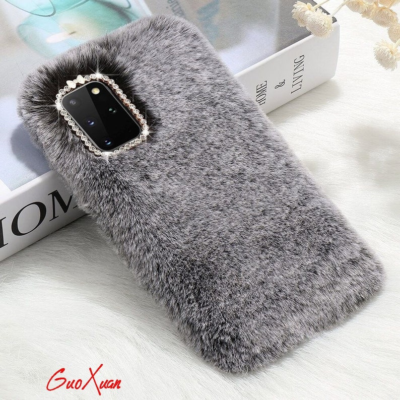 Luxury Fur Bling Diamond Phone Case for Samsung Galaxy S20 Ultra 5G S9 S8 Plus S10 Lite S10e Note 10 20 Soft Silicone Cover