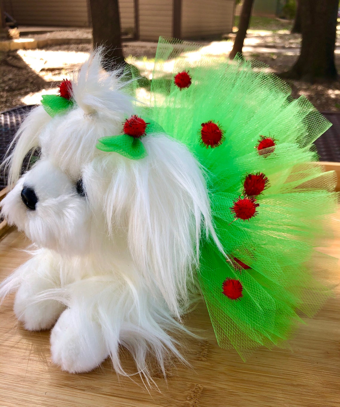 Christmas Dog Tutu with Matching Hair Bow Set Etsy