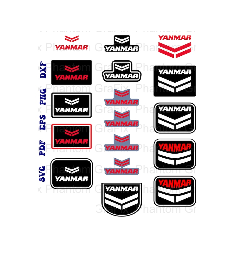 YANMAR Branding Bundle .svg .pdf .png .eps & .dxf Digital Files for
