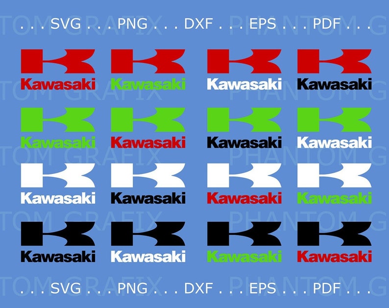 Kawasaki Logo Vector Files Including Svg Png Dxf Eps And Pdf Etsy