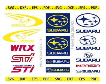 SUBARU Svg WRX, STI Logo digital files - .svg .dxf .png .eps & .pdf formats for decals, cars, vans, general branding, websites, mugs etc