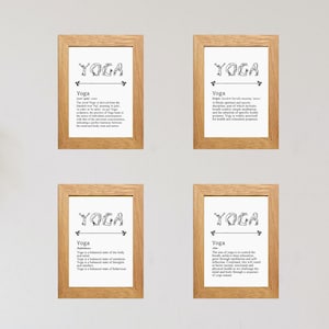 YOGA 4 Print/Poster set for Gym, Studio, Home etc. Ideal presents, for home or work out studio.  Bonus  Prints included!PDF