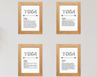 YOGA 4 Print/Poster set for Gym, Studio, Home etc. Ideal presents, for home or work out studio.  Bonus  Prints included!PDF