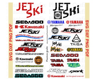 JET SKI Logos and Branding Bundle .svg .pdf .png & .dxf digital files for Vinyl Cutters, T-shirts, mugs etc.