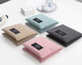 Pastel Color Sanitary Pouch | Feminine Cotton Pouch - 4 Colors | Sanitary Pad Slim Case | Travel Pouch | Feminine Pad Pouch