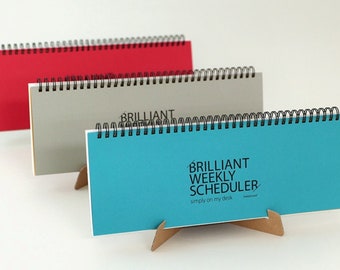 Brilliant weekly Standing Planner Scheduler  | All Year Long 60 Weeks Planner | Weekly Colorful Desk Planner | Comfy Journal, Calendar