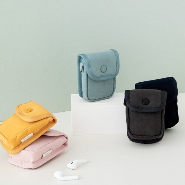 Button AirPods Pouch | Soft Earphone Case | Cotton Earbud Pouch | Cosmetic Mini Case | Comfy AirPods Pro Cotton Case | Travel Pouch