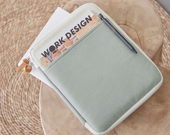 Natural Canvas Laptop 11" Sleeve | Protective laptop MacBook Case | High quality iPad Pro Case | Natural Zipper Tablet Sleeve Organizer