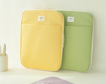 Durable Cotton 13" MacBook Case | Pastel Color Laptop Sleeve | High quality Cotton Laptop Case - 4 Colors | Comfy Zipper Sleeve Organizer