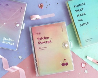 A5 Sticker Storage Book | 6 Ring Binder + Pocket Set | Comfort Sticker Album | Photocard Storage | Sticker Planner | Sticker Decoration