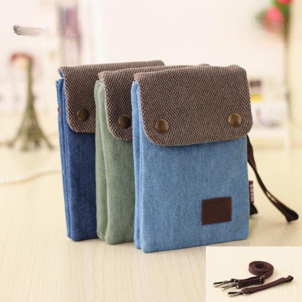 Denim Crossbody Phone Purse | Trendy Shoulder Mobile Pouch | Cellphone Bag | Women Crossbody bag | Travel Pouch