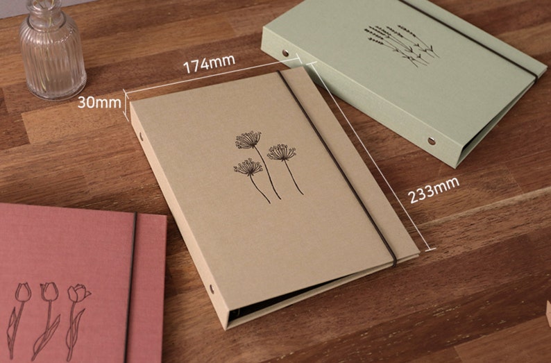 Premium Book Cloth A5 Binder Modern Classy 6 Ring Color Binder A5 Comfort Flower Planner 6 Hole Binder A5 Journal Organizer Cover image 8