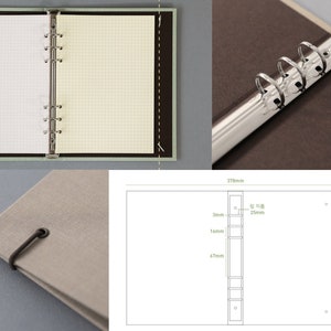 Premium Book Cloth A5 Binder Modern Classy 6 Ring Color Binder A5 Comfort Flower Planner 6 Hole Binder A5 Journal Organizer Cover image 10