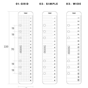 A5 Binder Clear Bookmark Ruler Slim and Light Binder Ruler A5 6 Ring ...