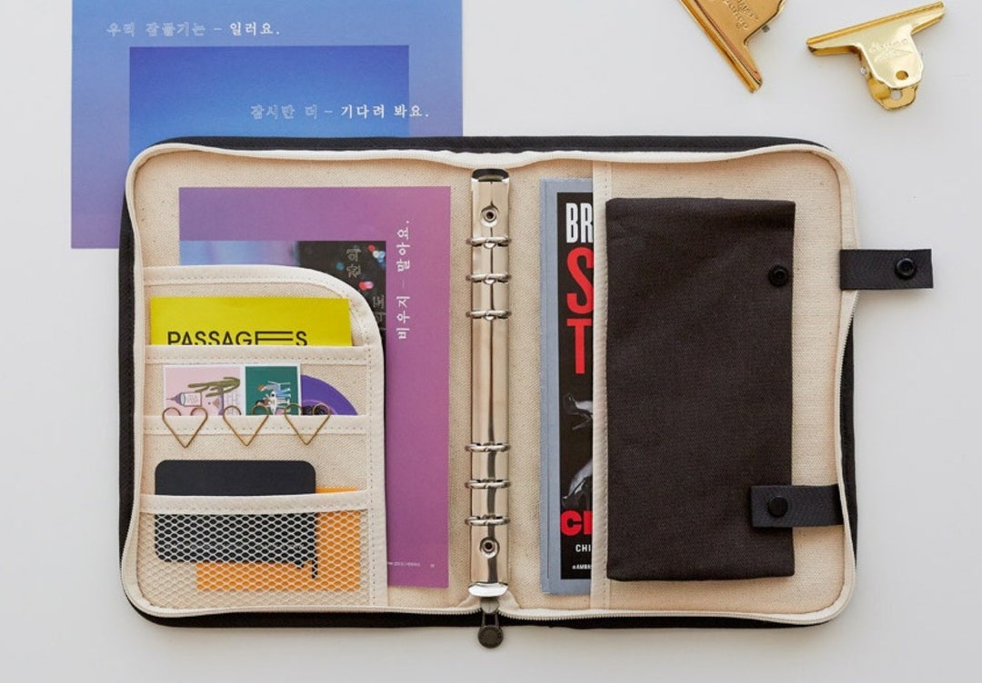 A5 Cotton Binder Pouch A5 Comfort Cotton Binder 6 Hole Minimal Binder