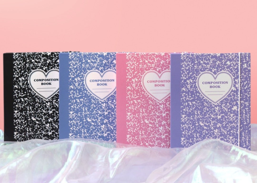 A5 25R Composition Hard Cover Binder Premium 6 Ring Binder White Ring