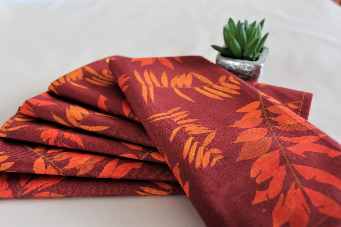 Cloth Napkins Rust Color Washable Napkins Kitchen Dining Etsy