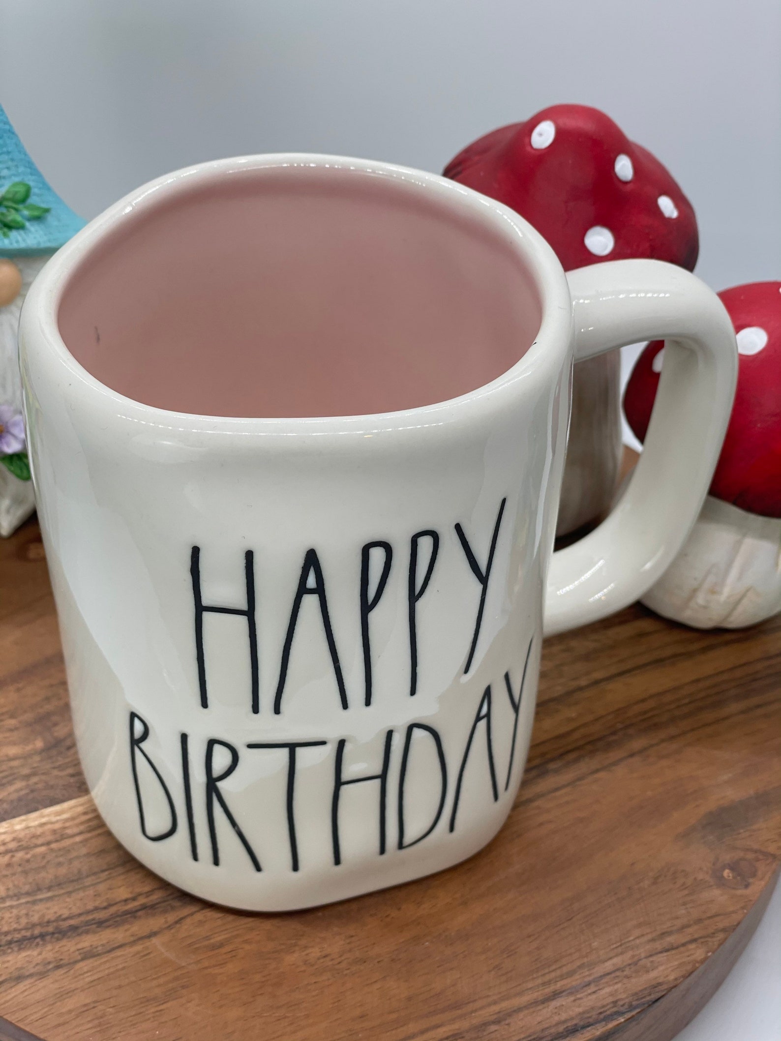 Rae Dunn Happy Birthday Mug Pink Inside Mug Perfect for Wife - Etsy