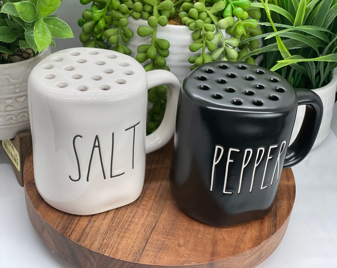 Rae Dunn Salt and Pepper Mug Style Salt and Pepper Black and Etsy