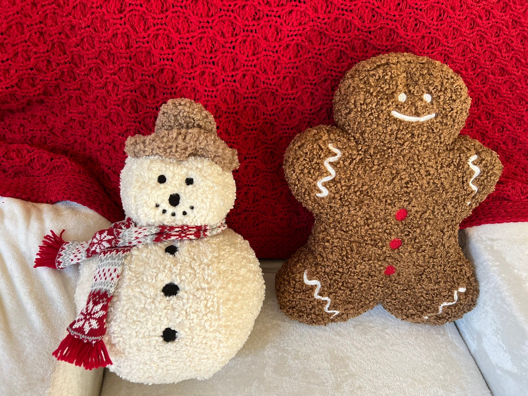 Christmas Gingerbread Pillow Fluffy Pillow Christmas Gift Etsy