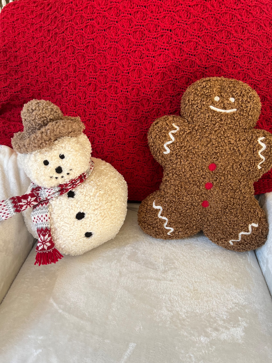 Christmas Gingerbread Pillow Fluffy Pillow Christmas Gift Etsy