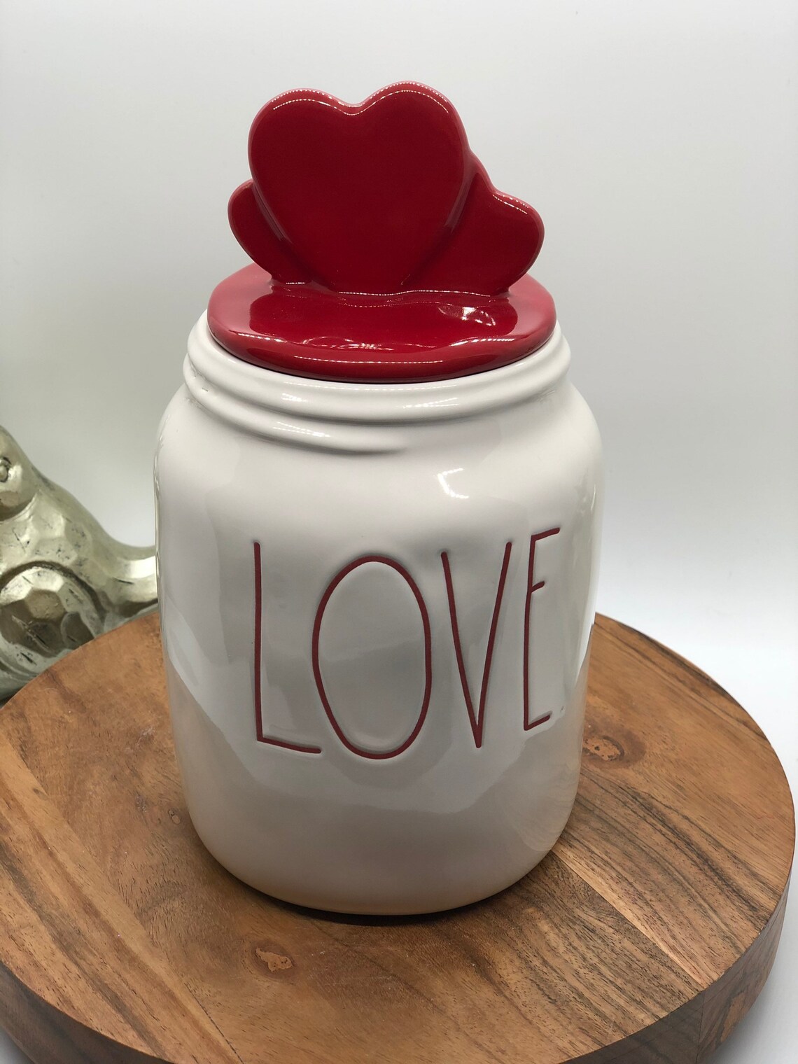 Rae Dunn Love Heart Canister With Heart Topper Valentines Day Etsy