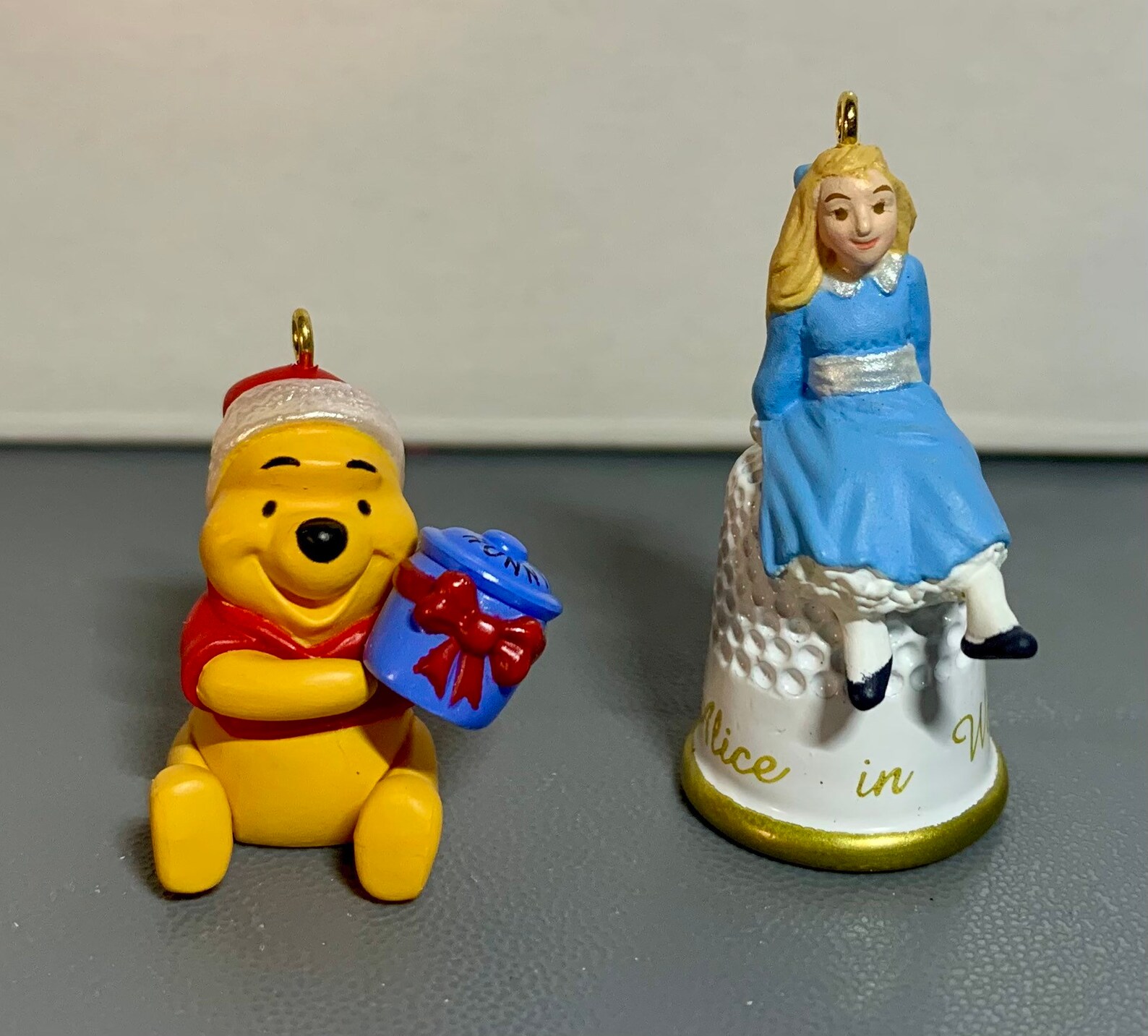 2 Hallmark Ornaments Alice in Wonderland and Winnie the Pooh Etsy