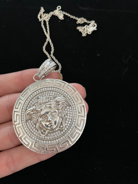 Versace medusa necklace silver Clearance