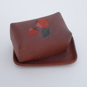 Strawberry Butter Dish | Handmade Ceramic Pottery | Handbuilt Dinnerware