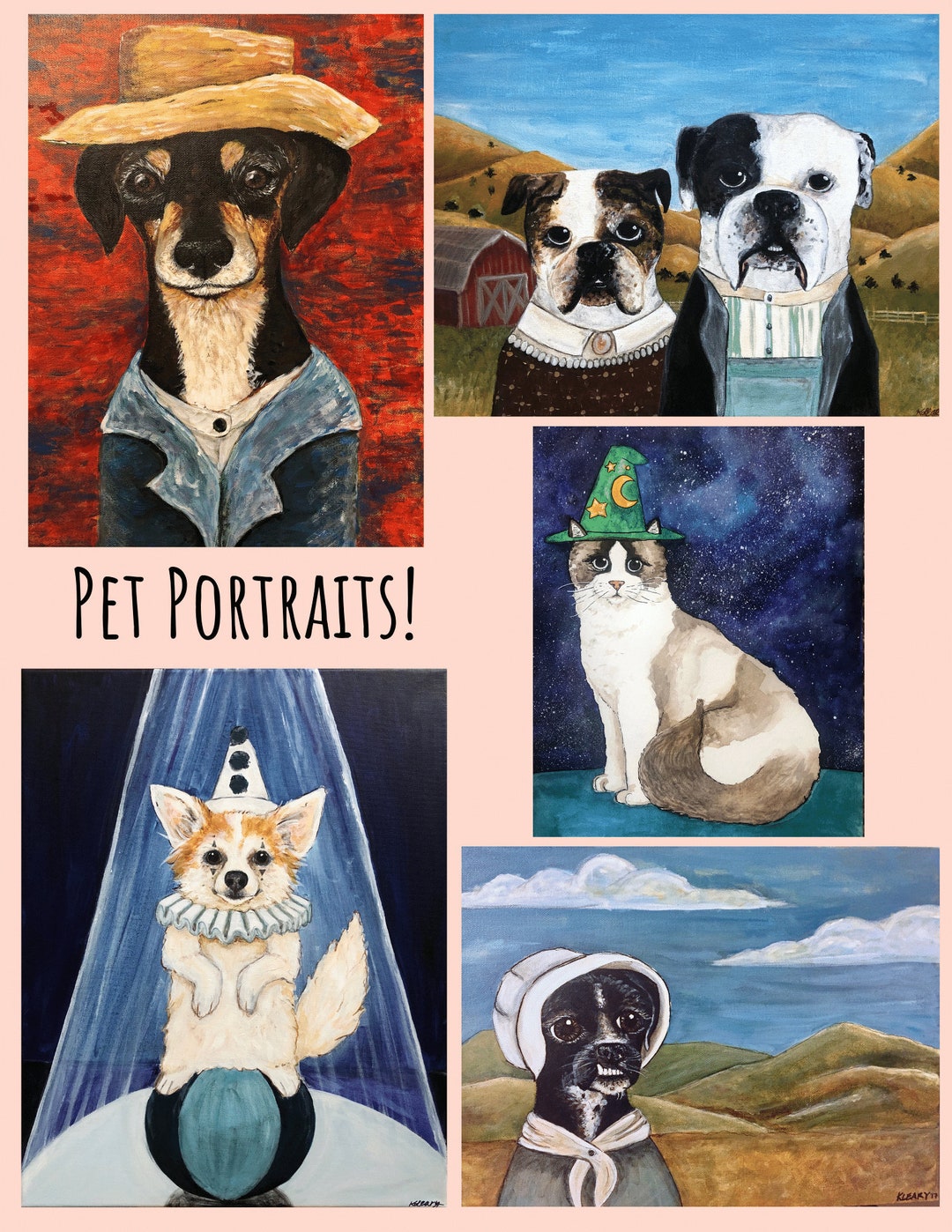 Custom Pet Portrait Painting on Canvas From Photo- Hand Painted With ...