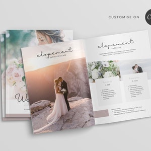 Dream Wedding Photography Pricing Guide Template, Editable in Canva, Price List, Pricing Sheet, Elegant, Photographer, Couple Photography