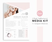Instagram Influencer Media Kit Template, Single Page, Editable in Canva, Rate Card, Press Kit, Business, Instagram, YouTube, TikTok, Resume