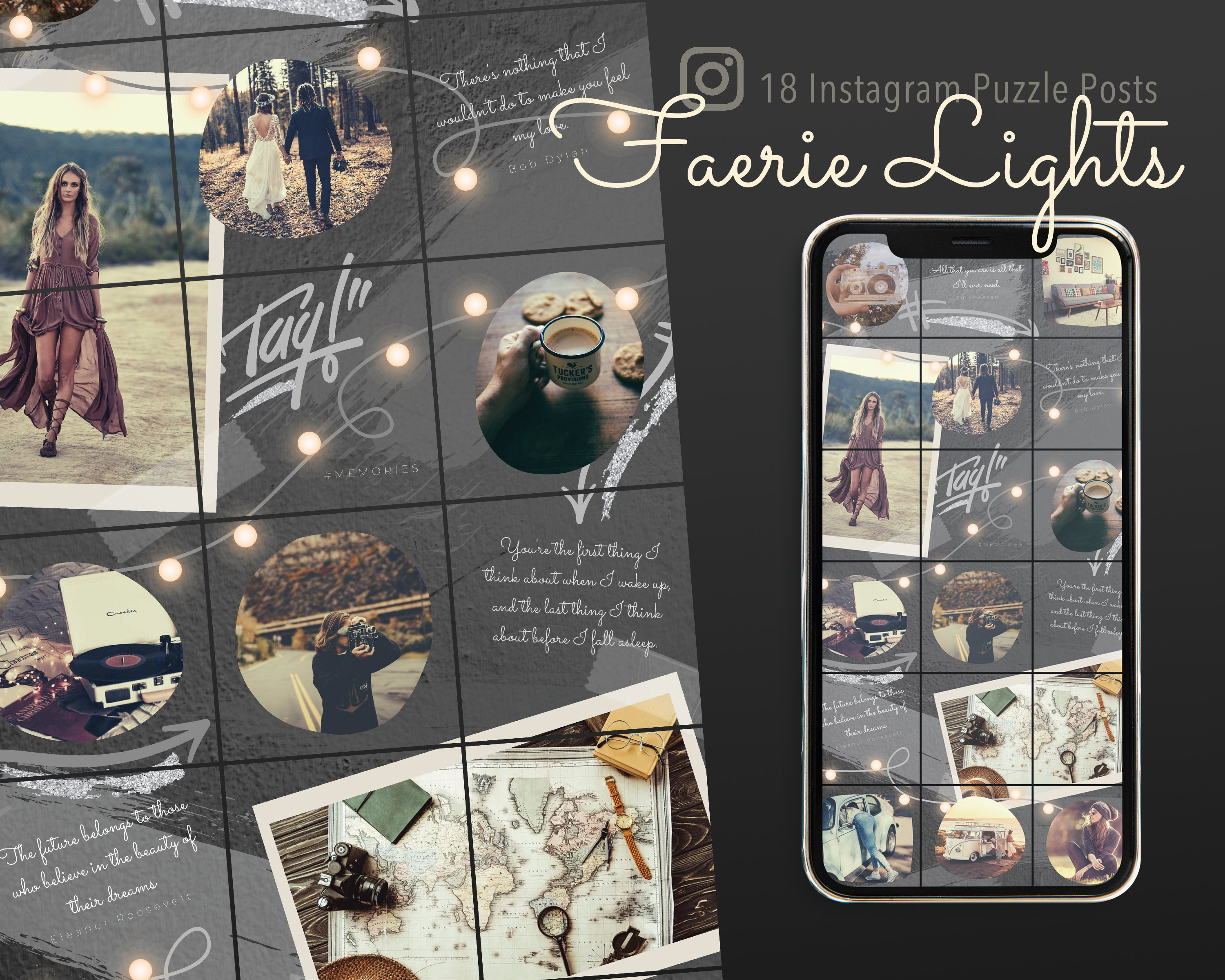 Faerie Lights 18 Instagram Puzzle Feed Post Templates Etsy