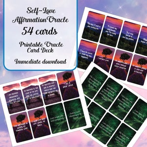 Zelfliefde bevestiging Oracle Deck - elektronische afdrukbare kopie
