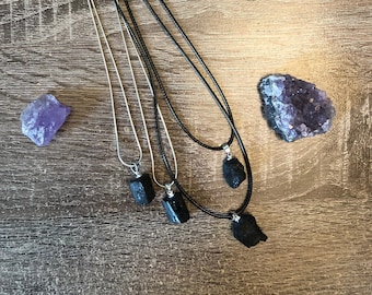 Black Tourmaline Healing Protection Crystal Necklace