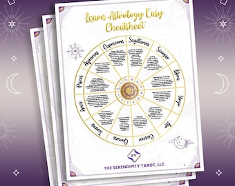 Serendipity's Learn Astrology Easy - Astrology 101 Cheatsheet - 7 pages!