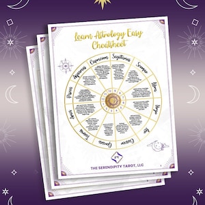 Serendipity&#39;s Learn Astrology Easy - Astrology 101 Cheatsheet - 7 pages!