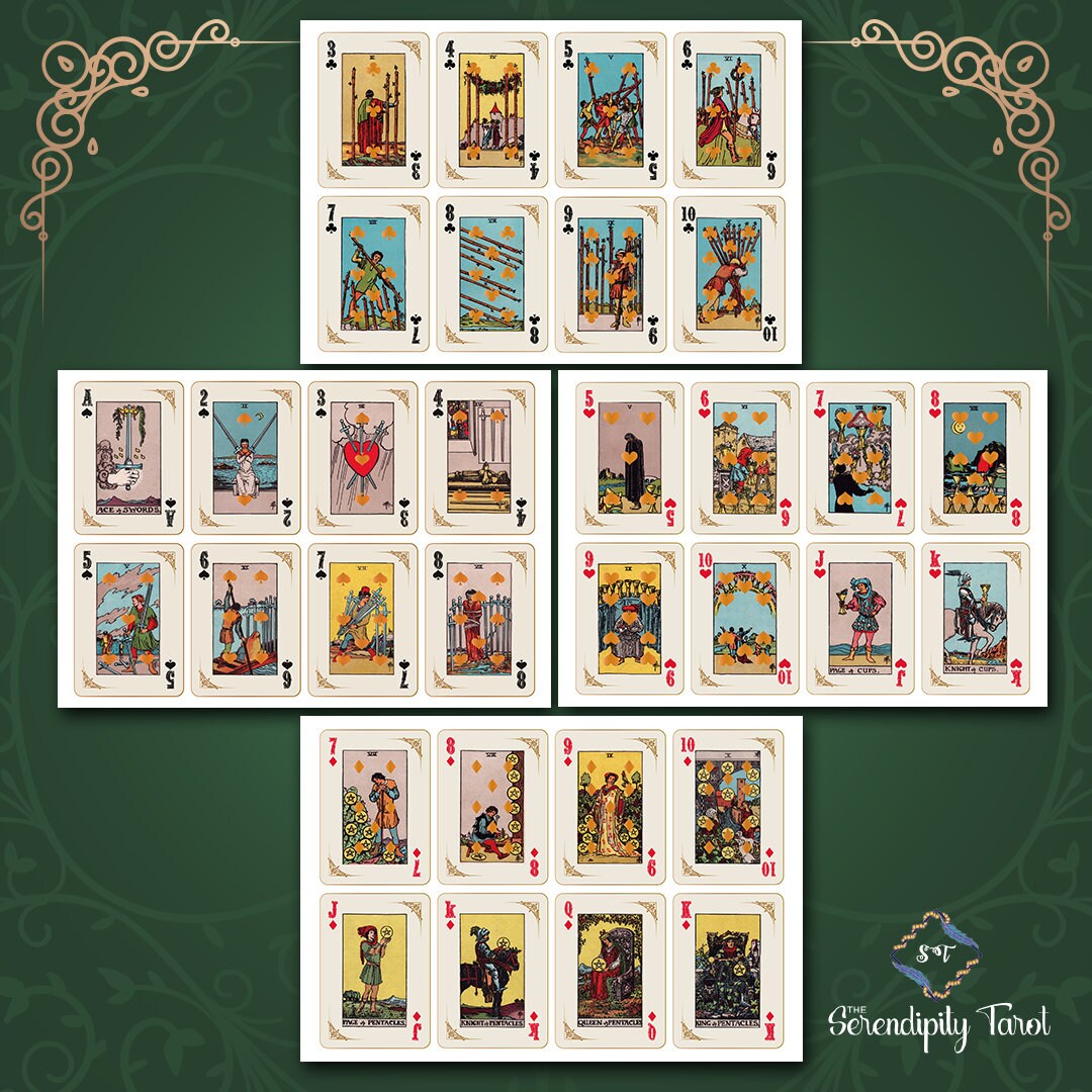 Two Faced Playing Card Tarot Deck Electronic Printable Copy Etsy