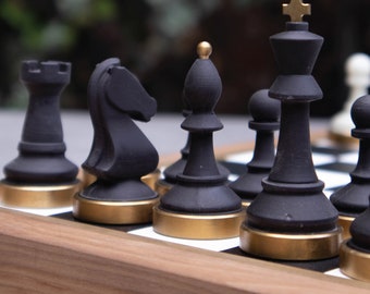 Arena Luxury Chess Set 3D Handmade Walnut Solid Wood Board Game