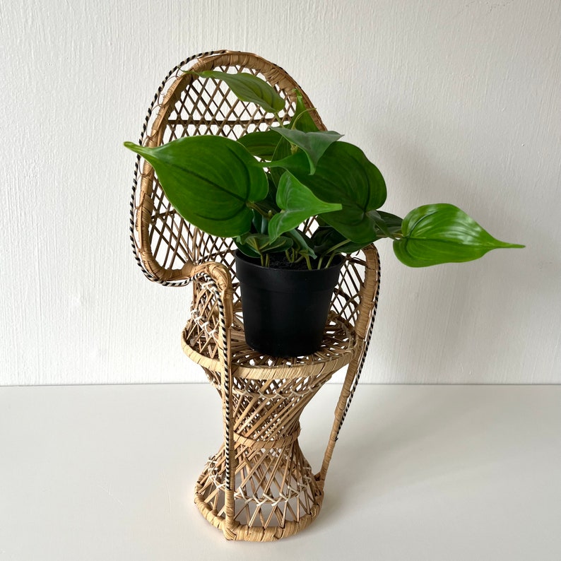 Vintage Wicker Chair Plant Stand Etsy